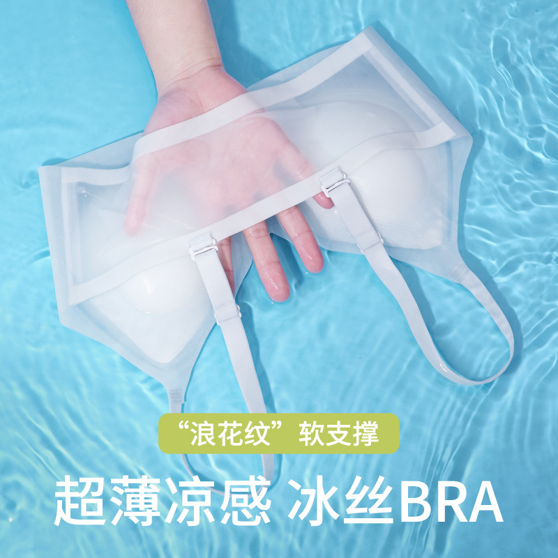 高品质交叉美背无痕内衣女两种穿法大U露背抹胸防走光文胸固定杯详情2