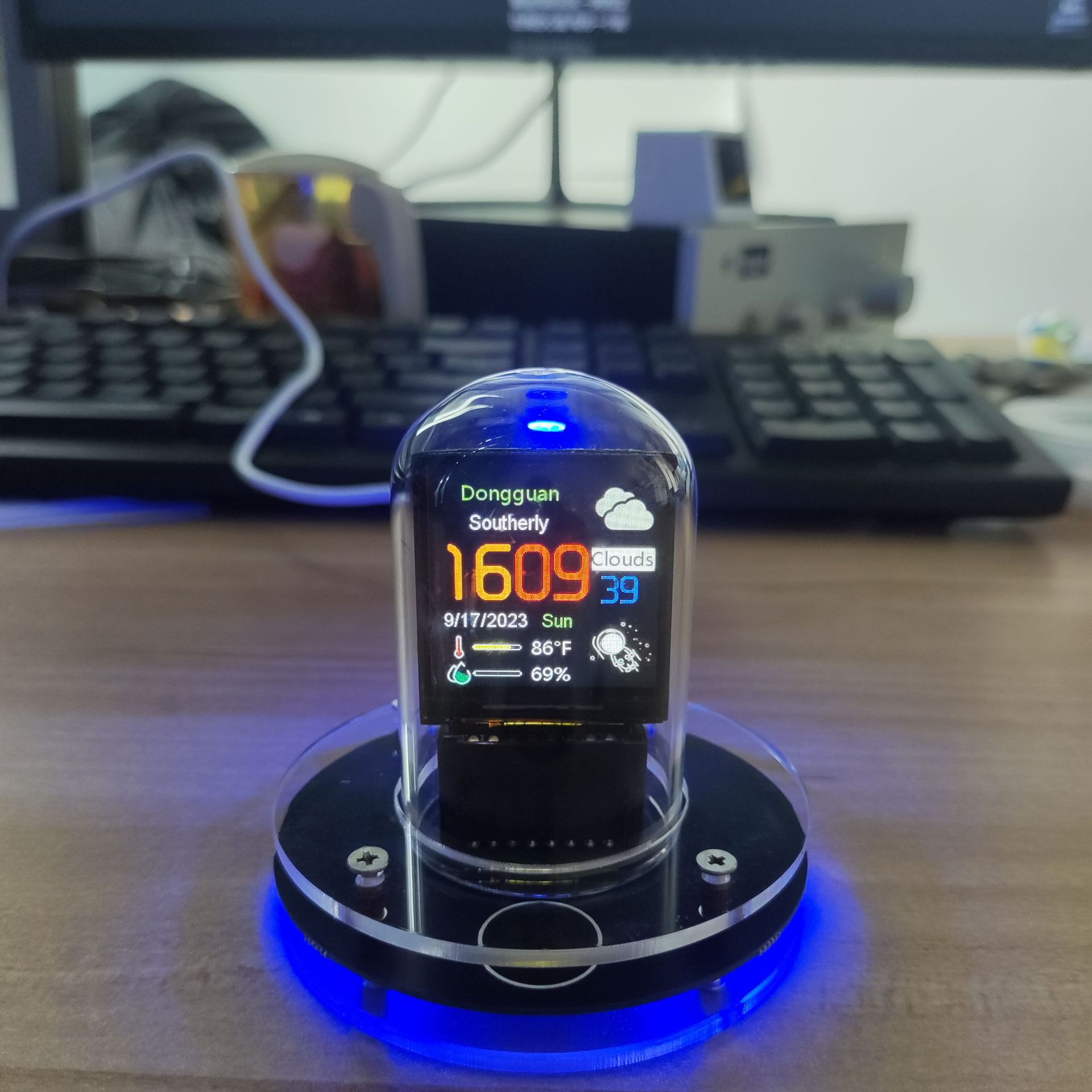 2024 New RGB glow tube clock Weather Smart WIFI Bitcoin desktop ornament pic 7