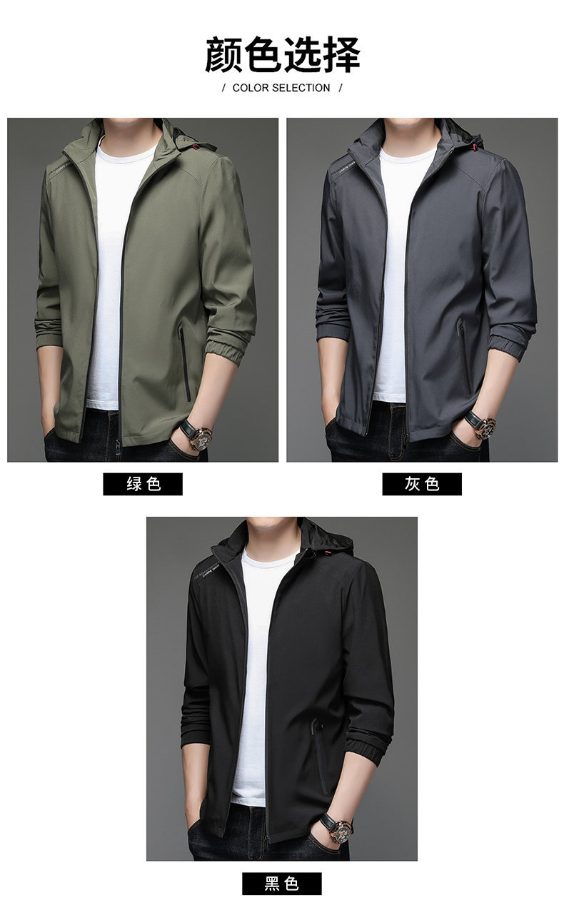 户外宽松百搭男装连帽春秋风衣外套长款大衣领域秋冲锋衣新精品详情7