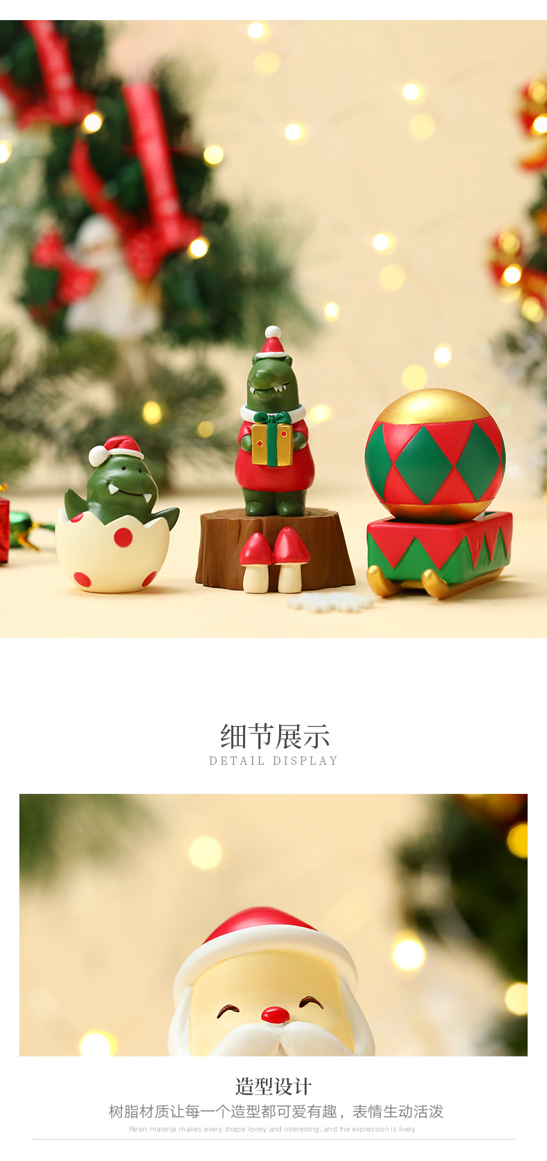 Christmas animal gifts, creative resin ornaments, Christmas rabbits, snowmen, elderly people, elk tabletons, home and living room decorations pic 19
