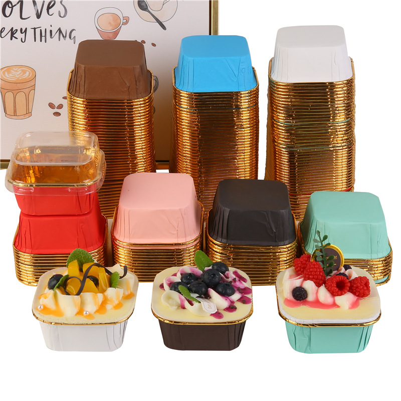 纯色正方形蛋糕纸杯50个一包蛋糕杯详情4