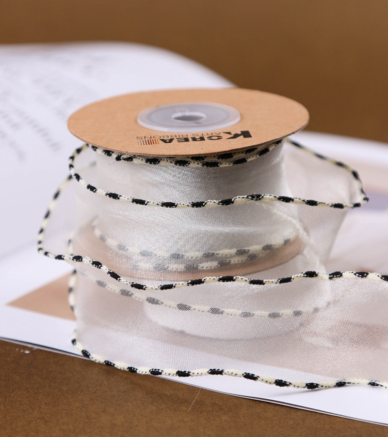 DIY bow hair accessory, flower gift packaging accessory, and dot jacquard webbing with double-sided spotted patterns and overlock edges pic 9