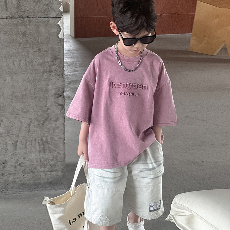 男童夏季新款t恤2025儿童夏装休闲纯棉短袖T男孩印花上衣织里童装详情17