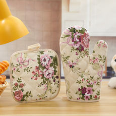 Best-selling Japanese-style apron for home kitchen, waterproof and oil-resistant, cute Korean-style Nordic-style heat-resistant microwave three-piece set pic 10