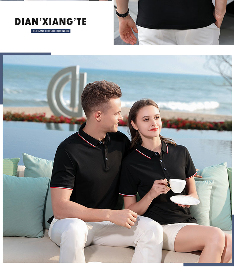 Ropa de trabajo estampado con solapa polo corporativo camisa de trabajo manga corta camiseta de equipo camiseta publicitaria estampado LOGO bordado pic 18