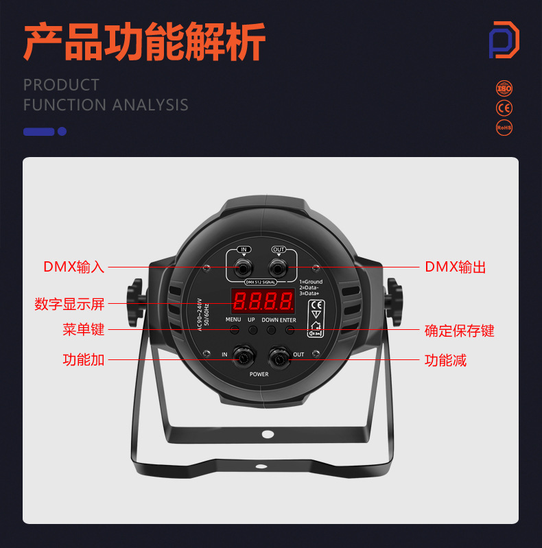 派顿 54颗3W全彩帕灯舞台婚庆宴会厅舞蹈室七彩led面光灯舞台灯光详情22