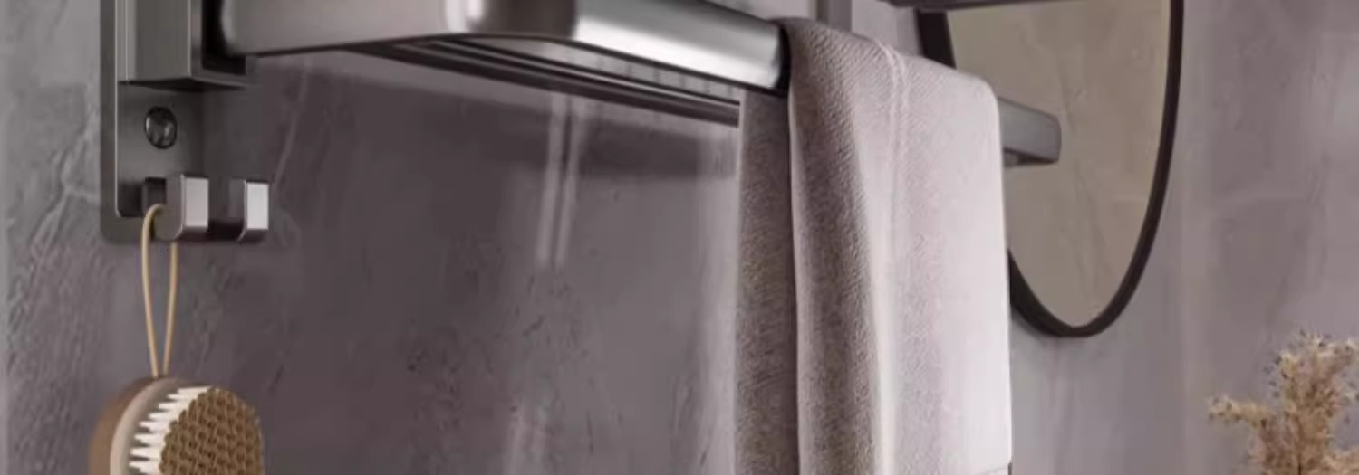 Bathroom storage rack, bathroom non-perforating aluminum alloy towel rack, toilet washbasin, wall-mounted bath towel rack set pic 18