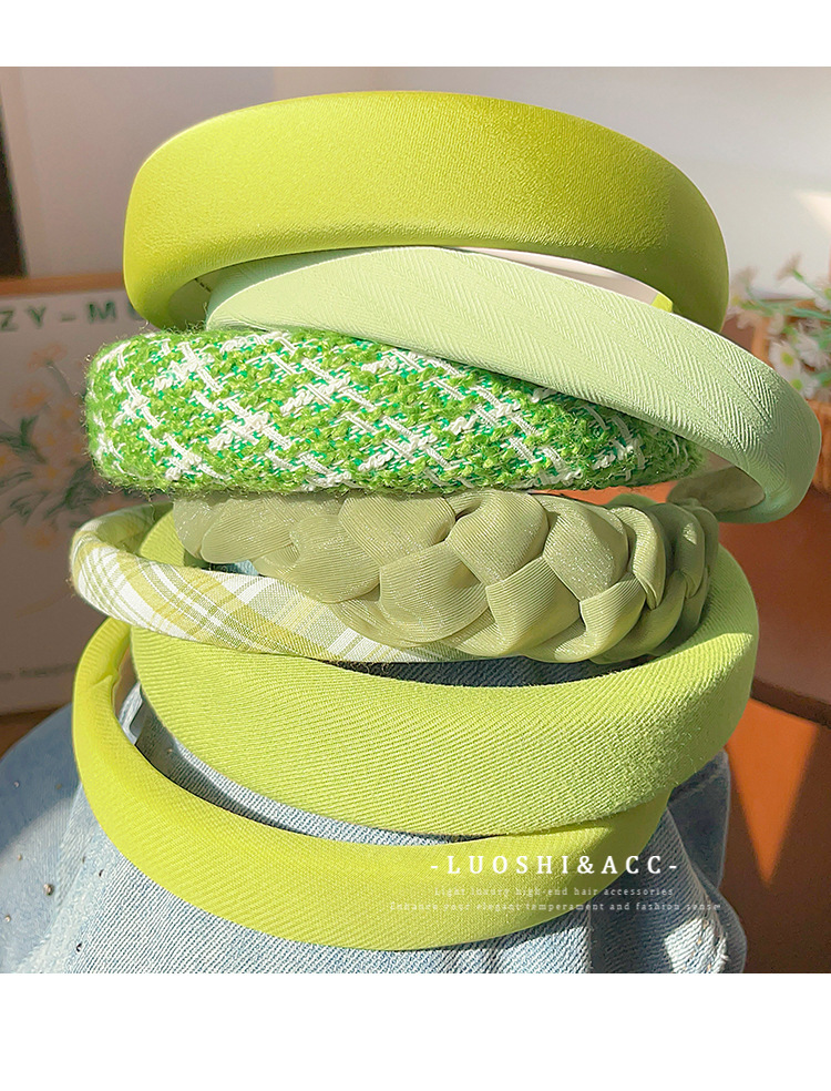 Green high top hairband for women, high-end, stylish and fashionable headband 2025 new style, versatile hairpin headwear for going out pic 4