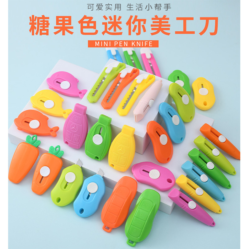 Cute cartoon small utility knife manufacturer wholesale mini knife, wallpaper cutting paper knife, express delivery opening magic tool, box opening knife pic 4