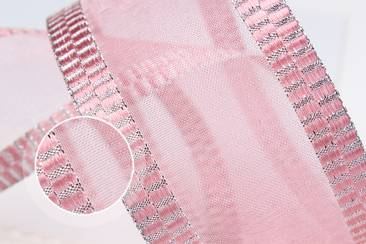 Dingxin Ribbon Wholesale: Korean double-sided silver silk snow Ribbon, DIY handmade butterfly decorated ribbon, edge net ribbon pic 13