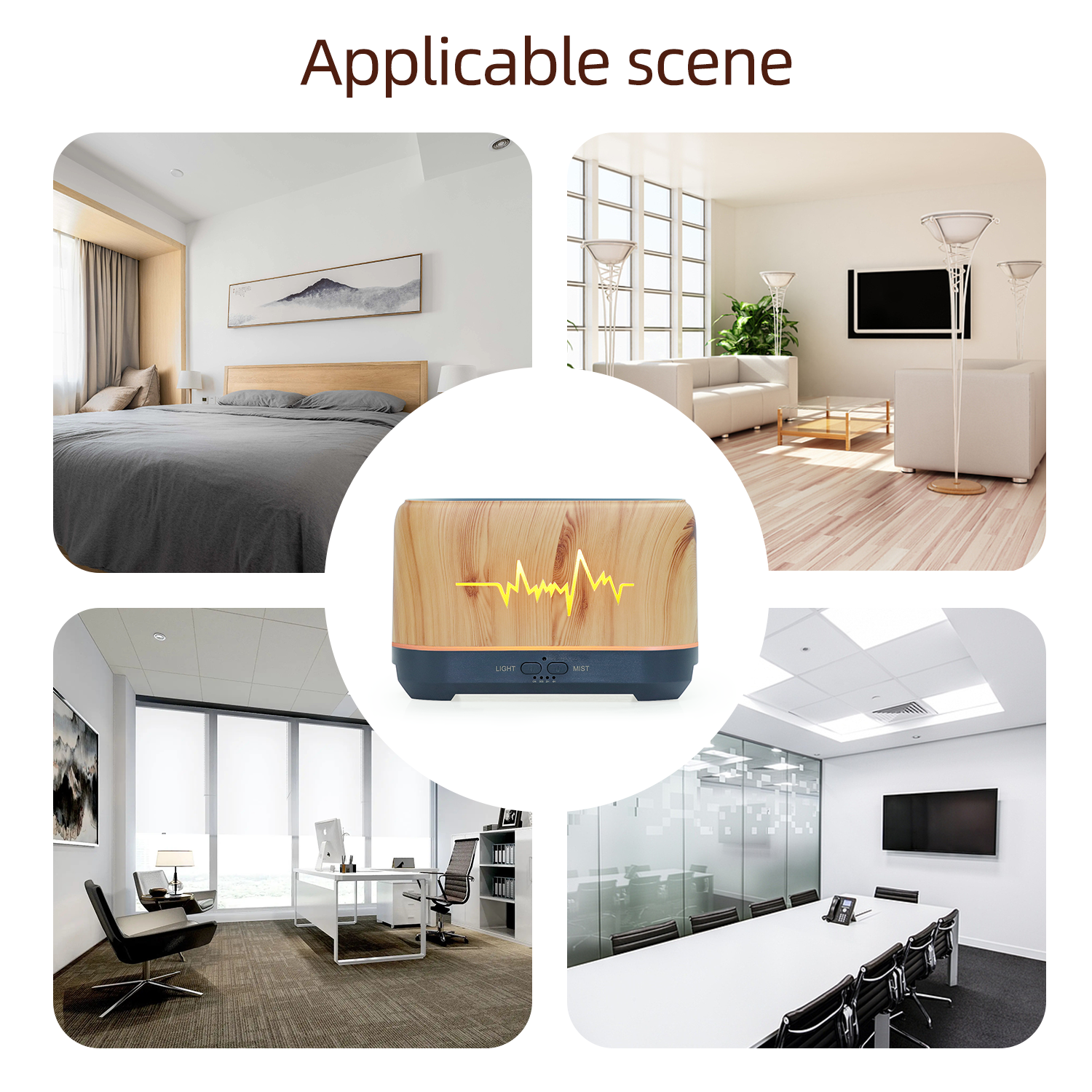 厂家热销HOLDMAY候美 心电图香薰机加湿器七彩香薰灯光添加精油详情5