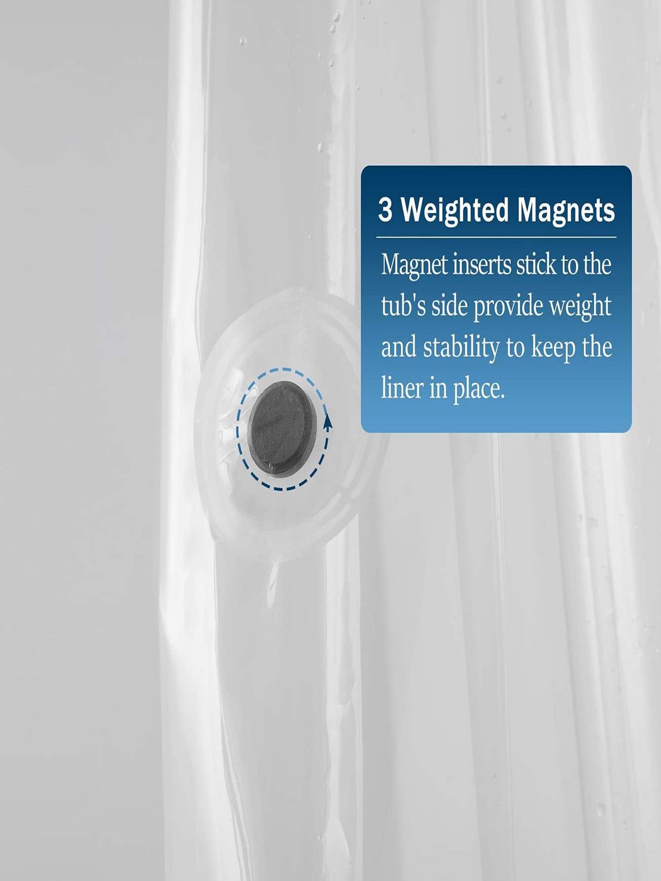 PEVA transparent shower curtain with metal buttonholes and 3 magnets, waterproof bathroom partition curtain shower curtain pic 17