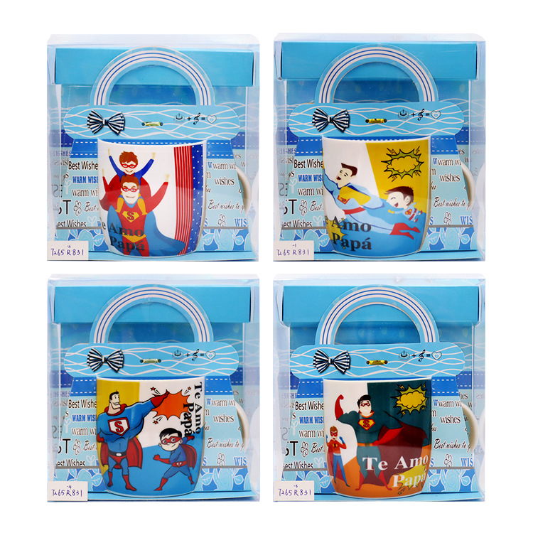 Father's Day gift: Ceramic cups, household universal large-capacity water cups, milk cups, creative cartoon factory direct supply pic 8