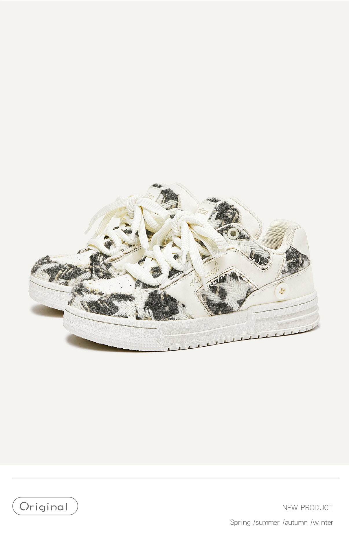 广州鞋破坏美学系列小香风面包鞋潮流低帮板鞋潮鞋男女同款女鞋子详情6