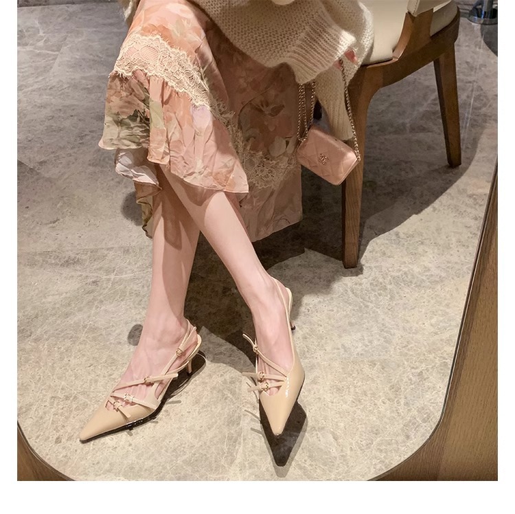 时尚真皮女鞋气质单鞋凉鞋女一字带尖头高跟鞋细跟女鞋2024春夏季详情42