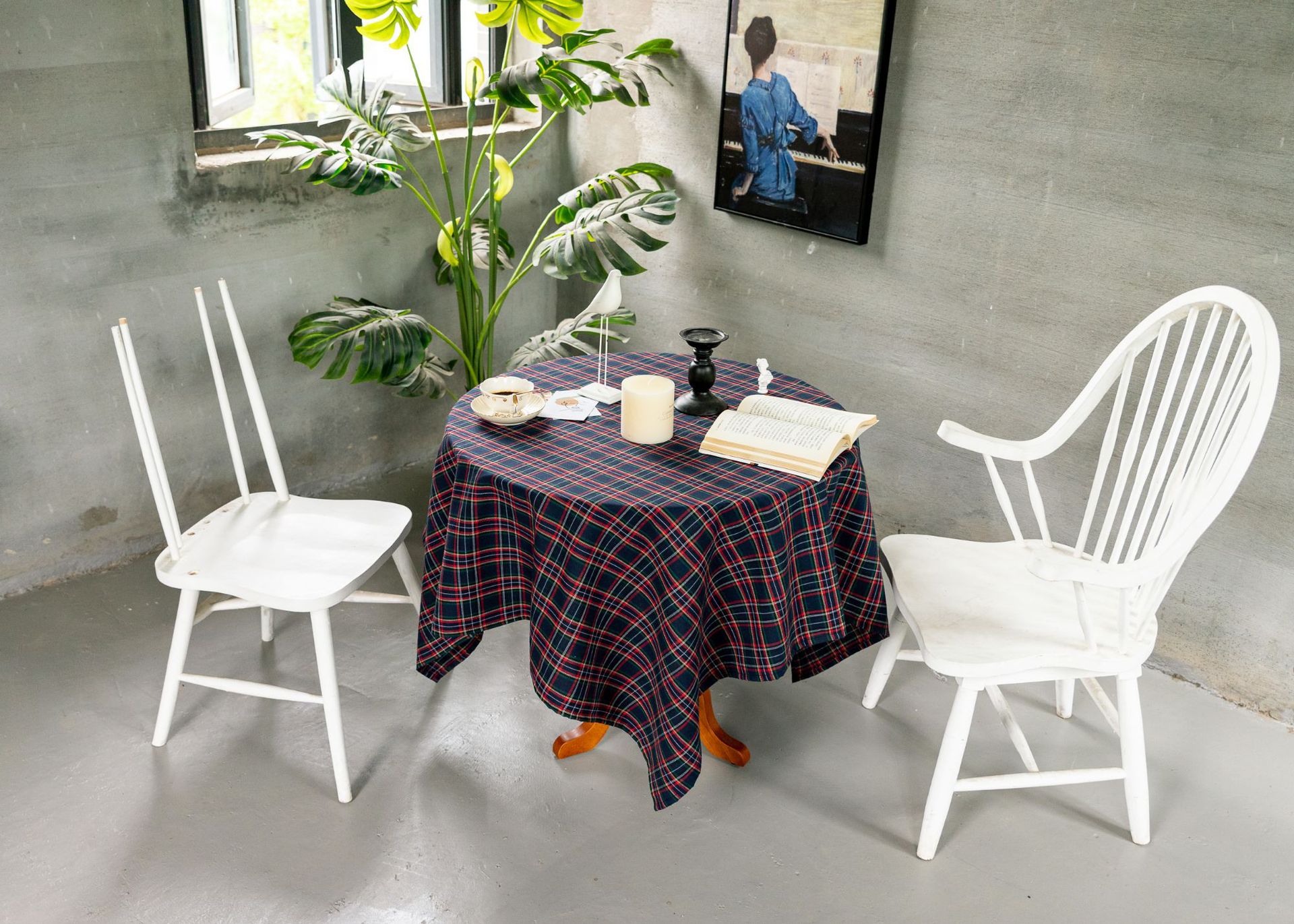 Cross-border Christmas holiday decoration table fabric, retro striped checkered cotton and linen restaurant party cover, Amazon pic 72