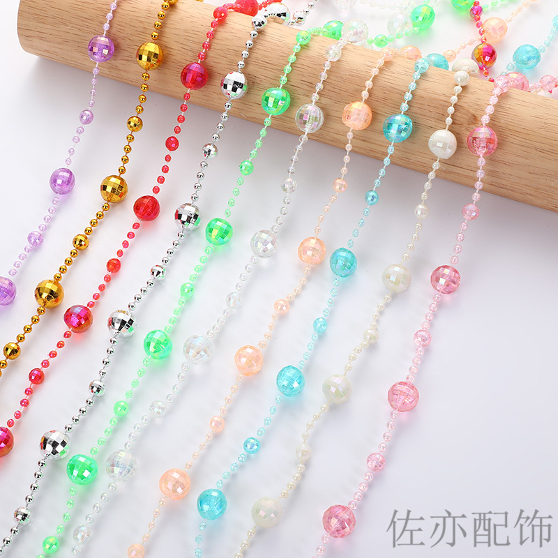Christmas wedding electroplated connecting beads, multi-color string beads, plastic 14mm earth chain curtain accessories pic 124