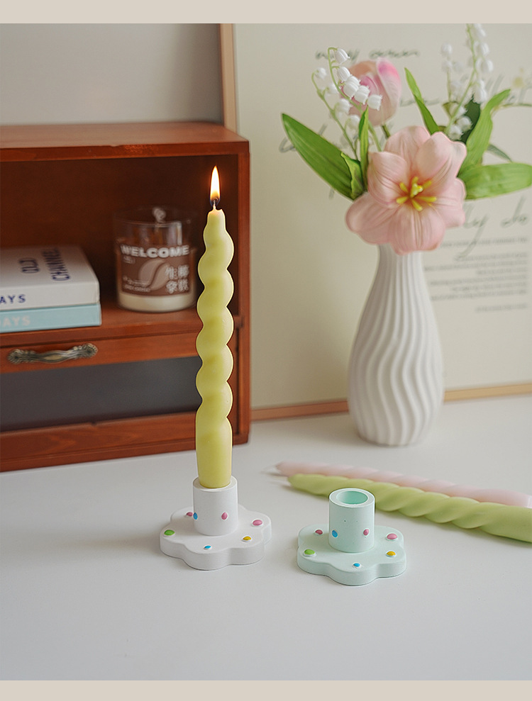 Candle and candlestick atmosphere decorative piece, creative home desktop decoration candlestick, cross-border gypsum scented candle base pic 18