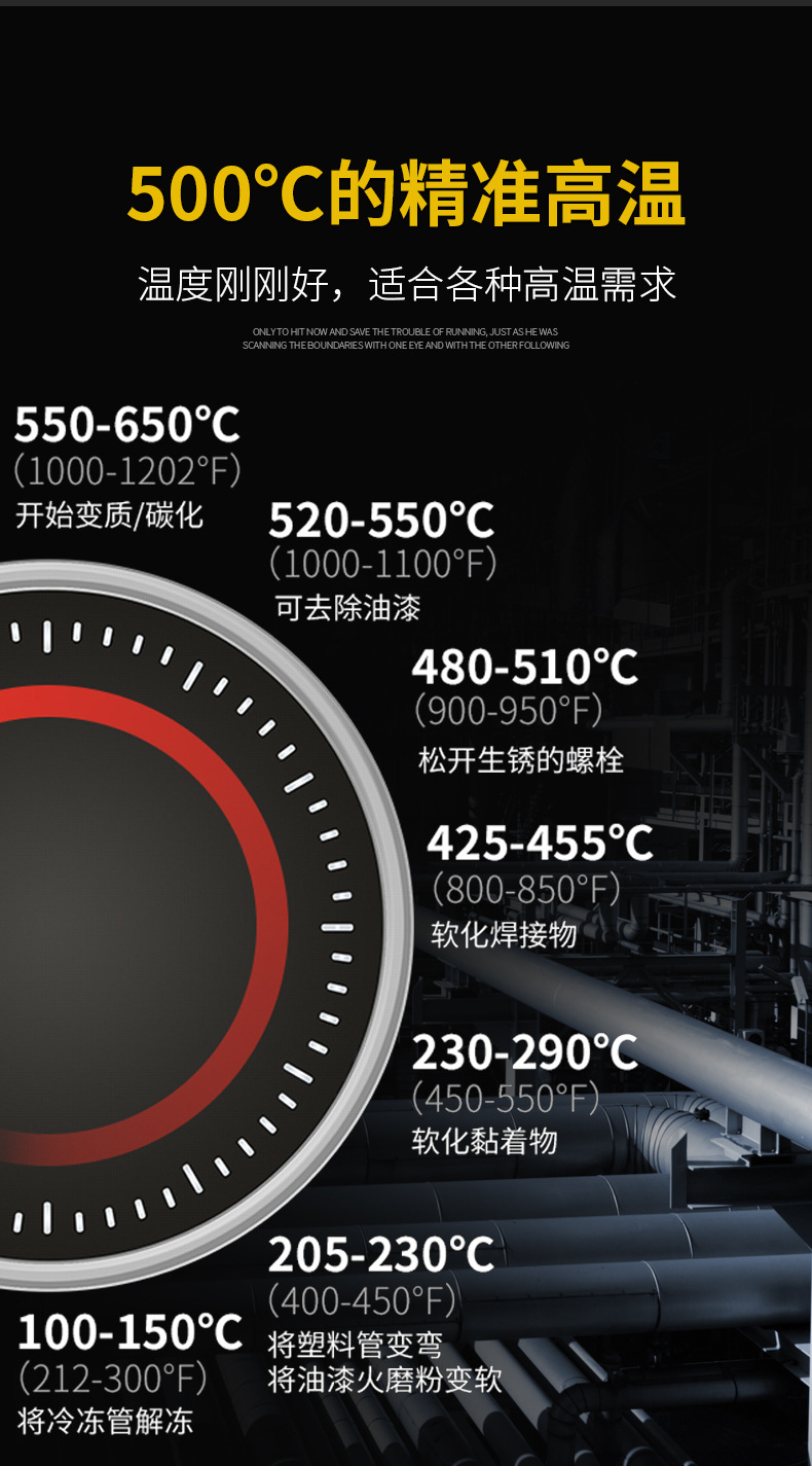 Export power tools 2000W temperature-adjustable industrial hot air gun, handheld high-temperature baking gun, car film heat shrink fan pic 9