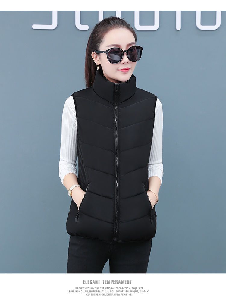 羽绒棉坎肩女马甲新款洋气流行时尚马夹女短款外搭叠穿小马甲详情11