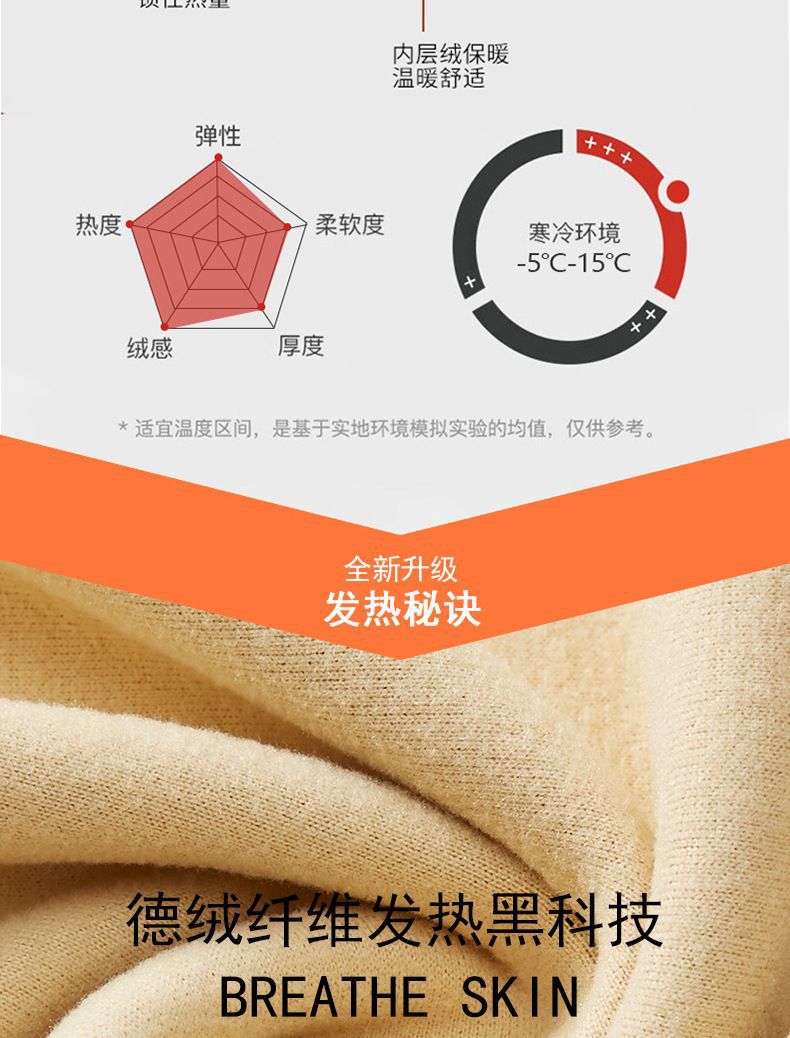 秋冬女士保暖内衣套装大码加绒加厚无痕德绒发热打底秋衣秋裤套装详情5