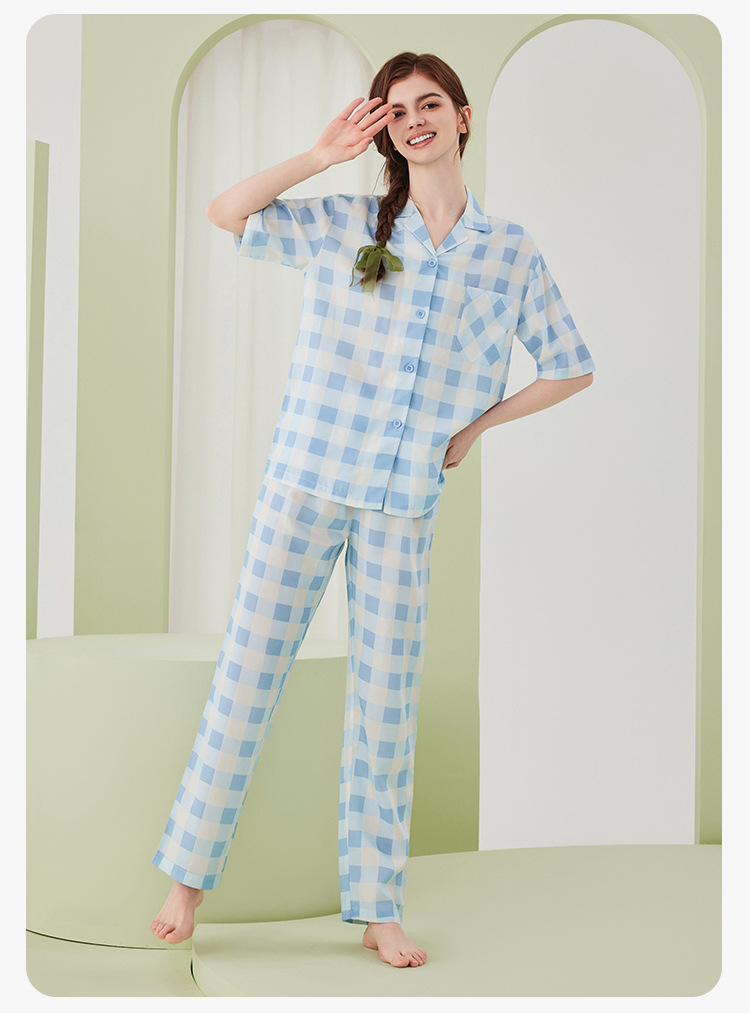 东帝天枢莱赛尔天丝女士睡衣女夏凉感春夏薄款短袖睡衣女士家居服详情21