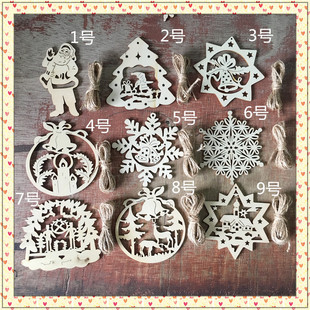 新款特价圣诞节日装饰品 环保天然复古色创意卡通木片品质款现货详情20