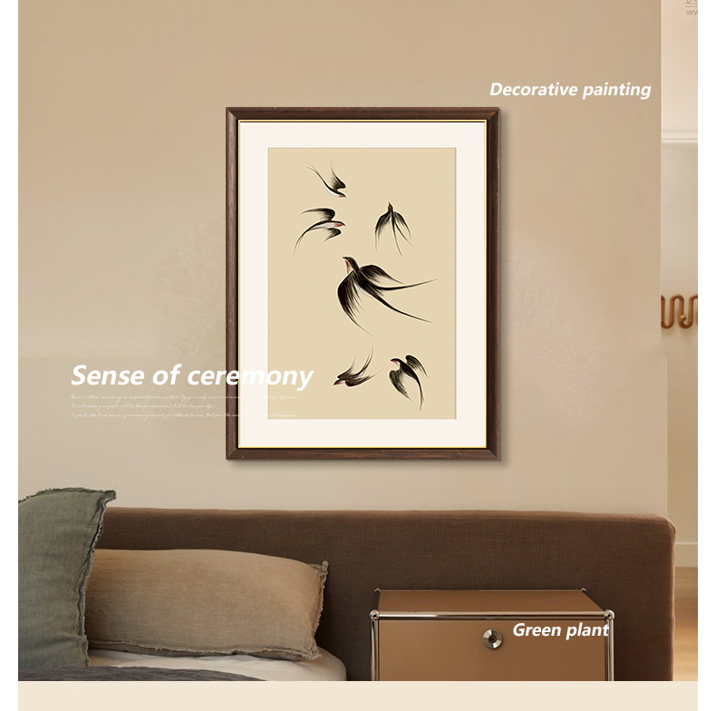 法式中古风装饰画客厅飞燕复古小众艺术好寓意挂画家居软装壁画详情1