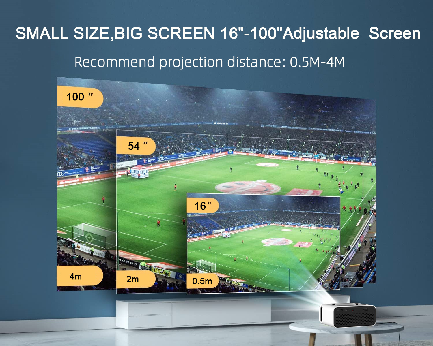 YT300 wireless + wired, YT500 mobile phone wifi dual-screen projector, home mini projector, mini home convenience pic 11