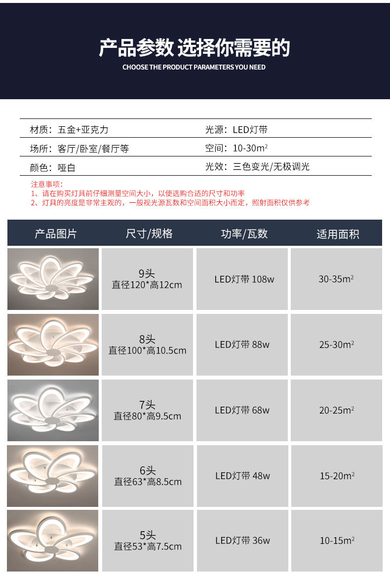 New style living room light, creative home apartment, modern and elegant, Tmall Genie study, bedroom, master bedroom LED ceiling light pic 17