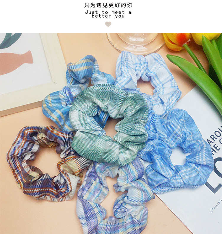 Wholesale of Japanese and Korean hair ties, large intestine hair bands, JK checkered retro leather band hair ties, Korean simple hair accessories, and pig large intestine accessories pic 28