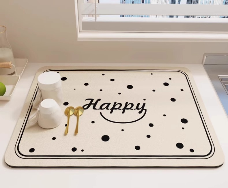 ins风厨房沥水垫吧台桌面吸水硅藻泥垫子家用耐磨可裁剪桌面杯垫详情13