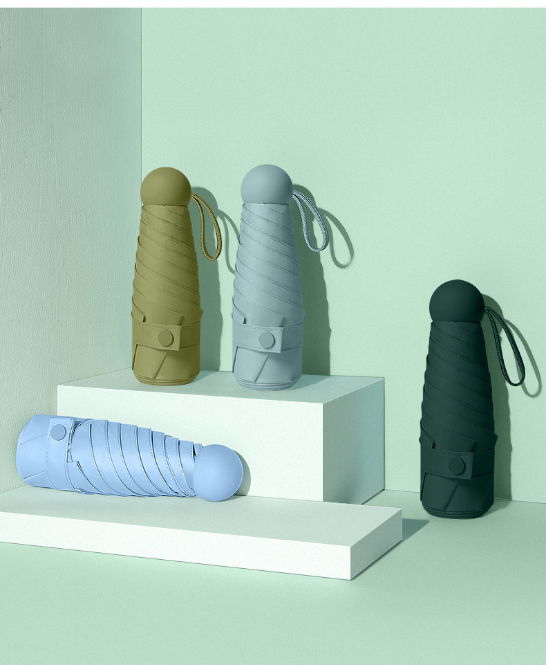 50% off umbrella capsule, eyeglass umbrella, ultra-light mini sun protection umbrella, black rubber sunshade pocket umbrella, small custom umbrella pic 49