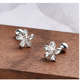 999 square color diamond screw stud earrings, simple and delicate, pure silver, sweet and elegant, forest-style ear-nourishing earrings pic 5