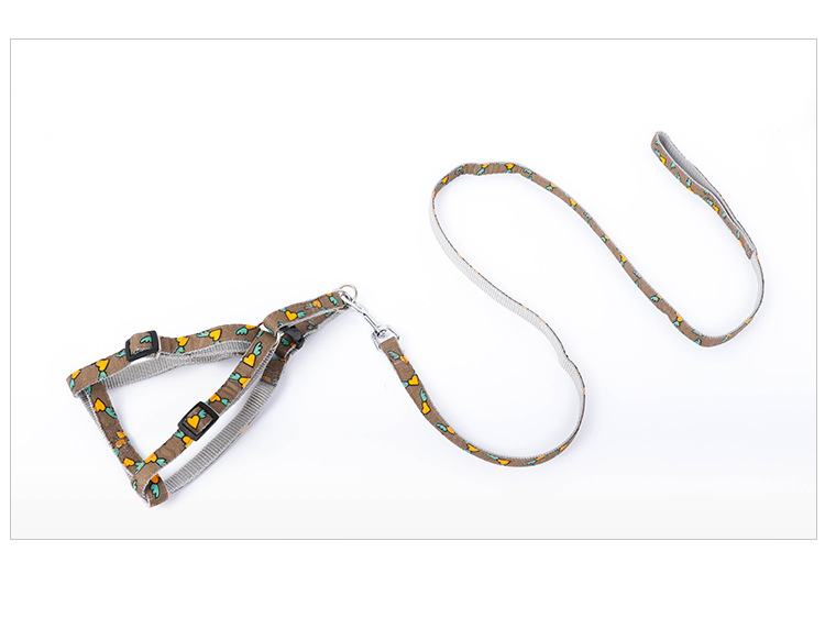 Pet supplies, pet supplies, dog leash, chest and back strap, heart print chest and back dog leash, dog leash, adjustable pet leash pic 10