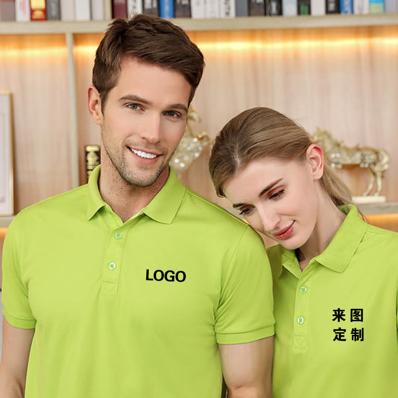 翻领广告衫印字logo团体t恤纯色polo衫企业工作校服刺绣图案短袖详情18