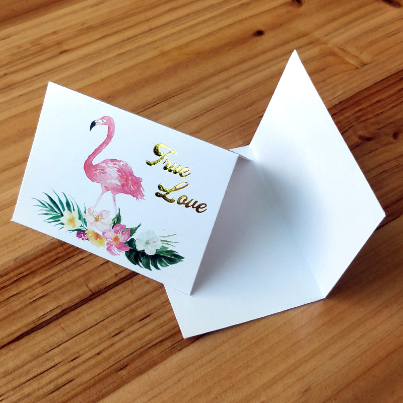 Simple European-style gilded creative thank-you card, baking flower shop birthday folding card, positive review after-sales service card pic 40