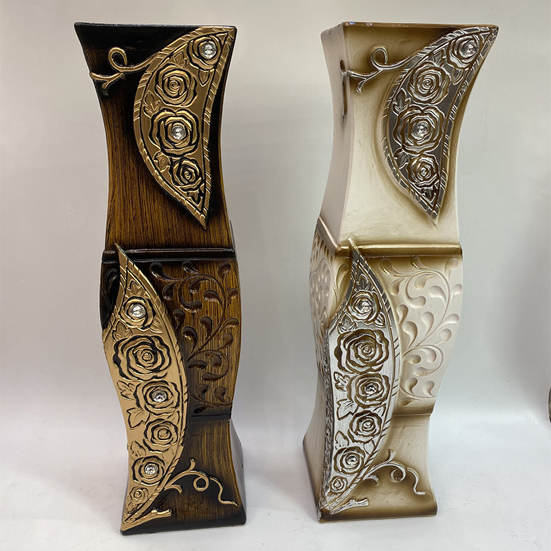 60cm ceramic vase, floor-standing magnesite resin European-style white vase, hotel living room lobby decoration flower arrangement pic 8