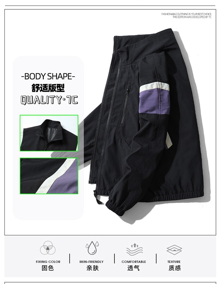 Spring 2023 new Instagram-style Hong Kong-style jacket for men, loose couple, trendy and casual color patchwork jacket for men pic 2