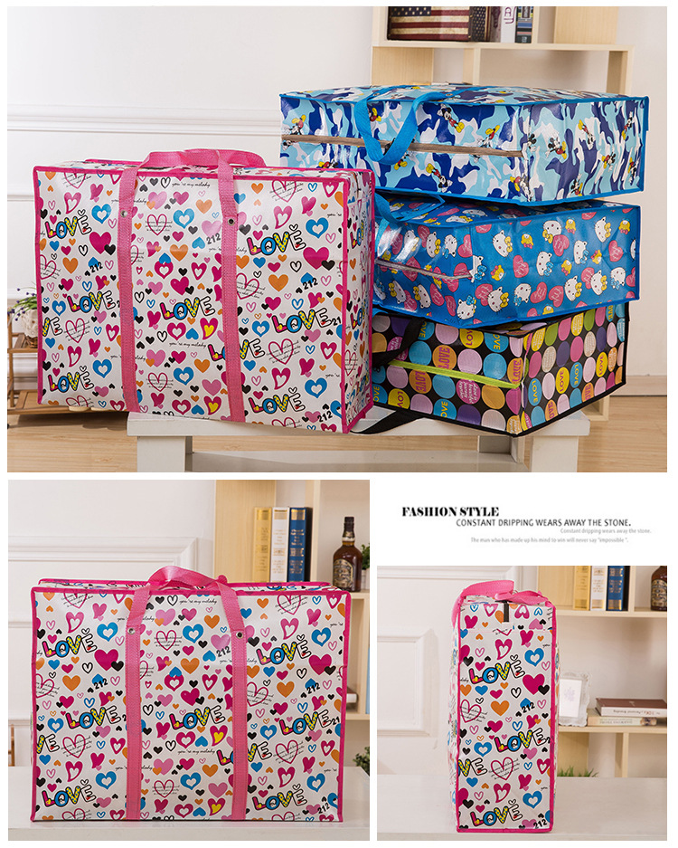 Wholesale large-capacity woven moving bags, non-woven fabric storage bags, custom-made waterproof thickened portable moving luggage bags pic 9