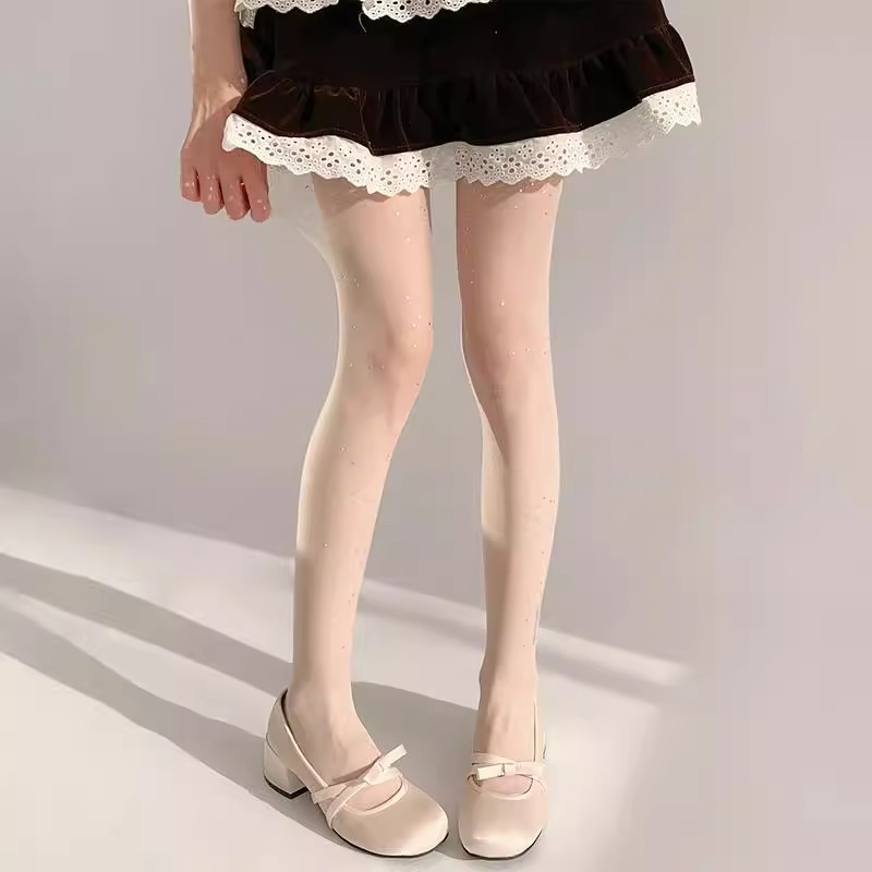 亮片带钻闪光白丝袜纯欲风黑丝薄款 防勾丝闪闪亮晶晶美腿连裤袜详情20