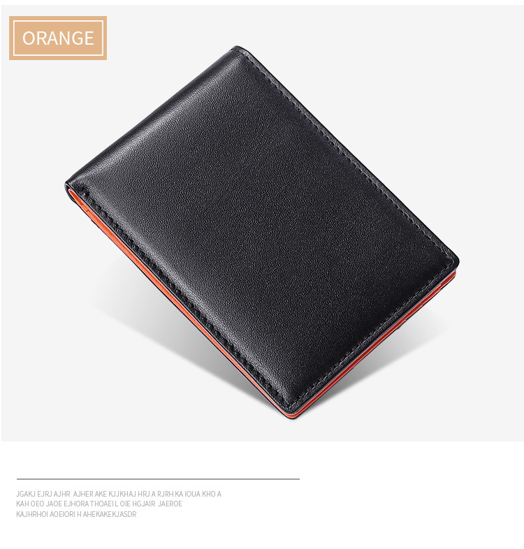 Transfronterizo nuevo estilo europeo y americano de moda para hombres billetera de cuero anti-rfid robo cepillo estilo corto clip de dinero estadounidense mano empuje posición de tarjeta clip de dinero pic 16