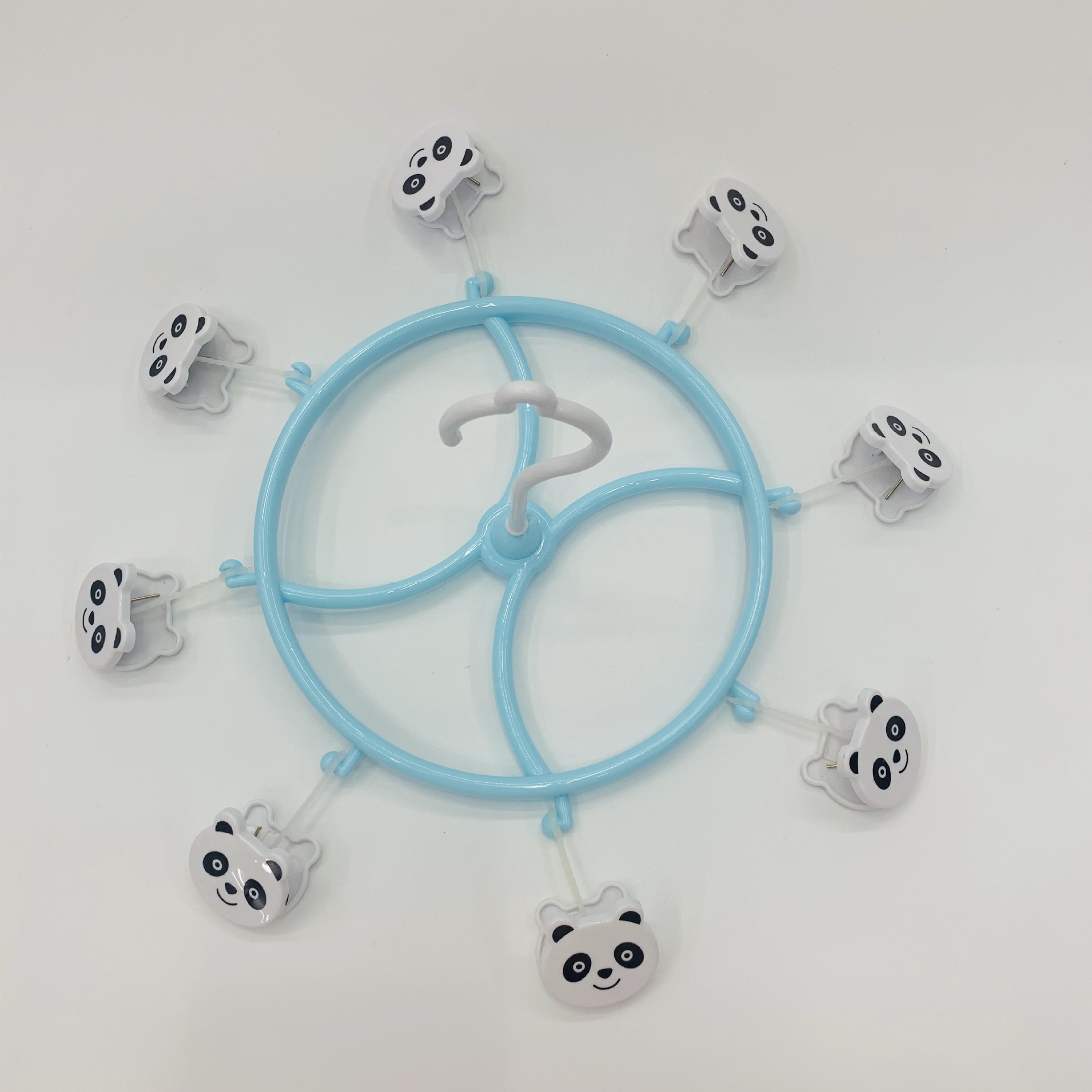 家用衣架卡通塑料8个夹子晒晾衣架内衣裤袜子可爱圆形晾晒衣架详情11