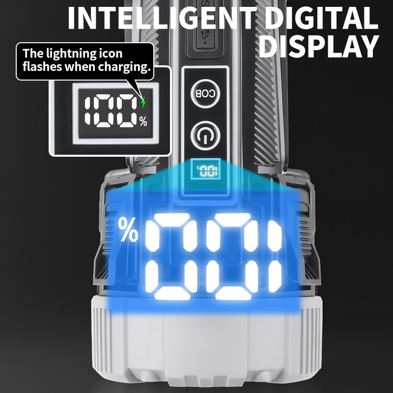 New high-intensity pull-out hand-held patrol searchlight, outdoor long-range led charging long-lasting camping hand-held light pic 6