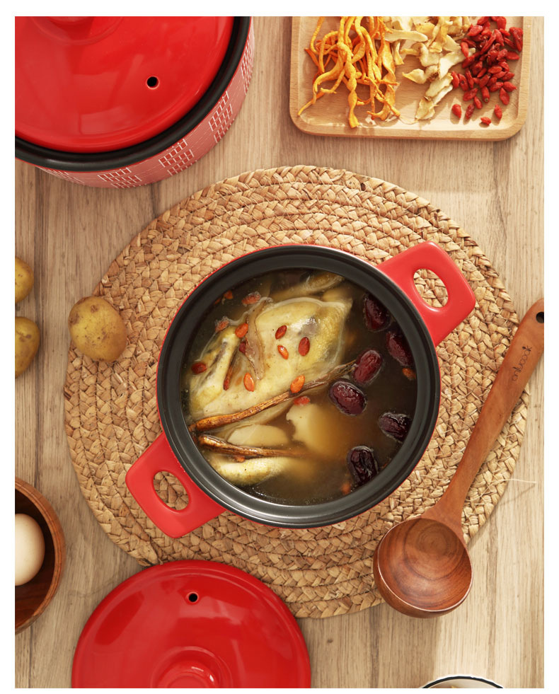Red clay pot stew pot household gas stove special high-temperature resistant ceramic clay pot 煲仔饭 soup dry boiling pot pic 24