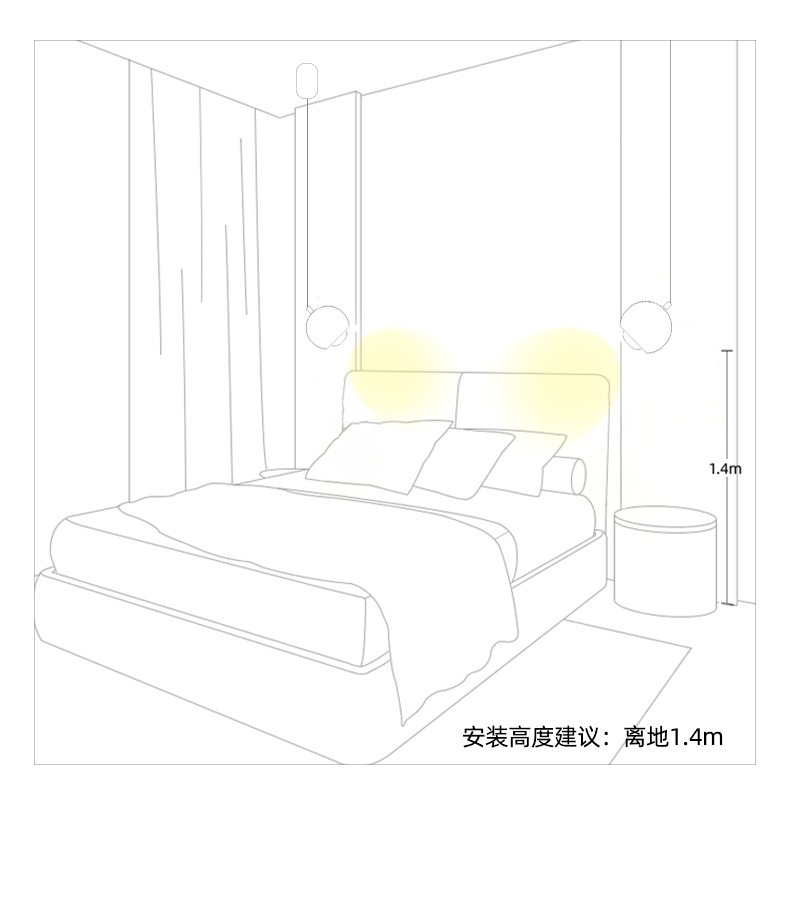 卧室床头吊灯轻奢现代简约可升降主卧吊线灯极简床头灯吧台小吊灯详情24