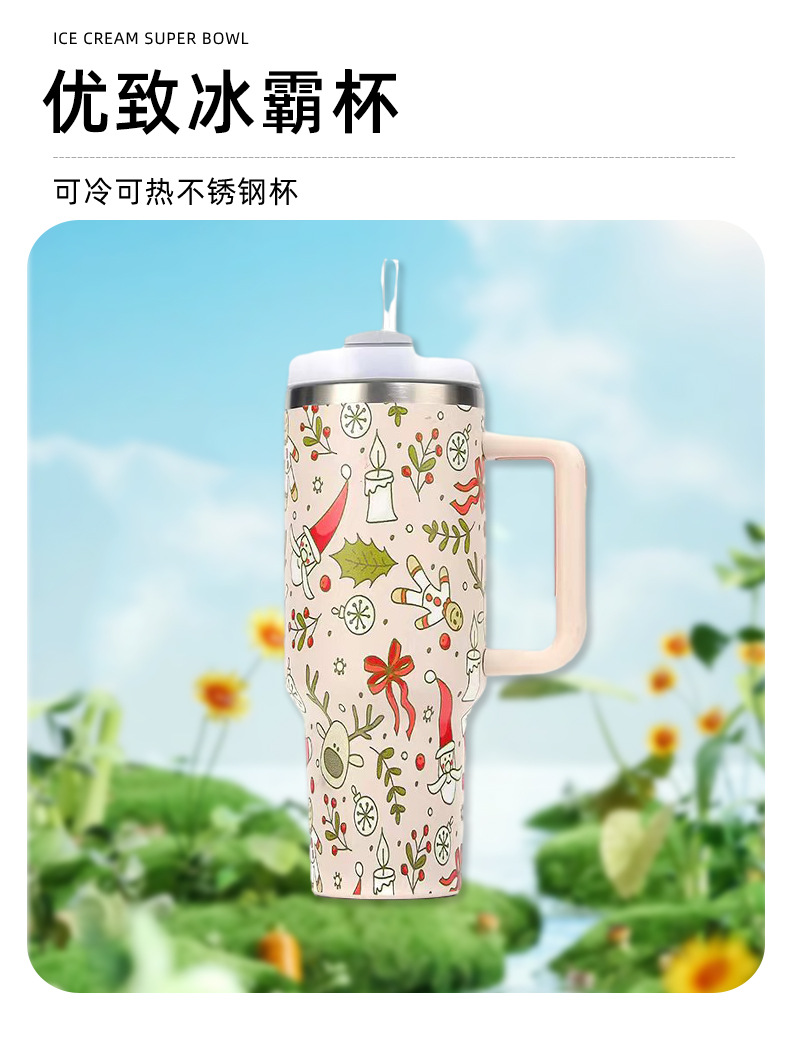 2023新款不锈钢保温杯便携车载手柄杯大容量40OZ汽车杯冰霸杯详情6