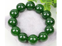 新疆天山翠圆珠手链男女款冰种飘花玉石手链天山翠玉手串直播货源详情3