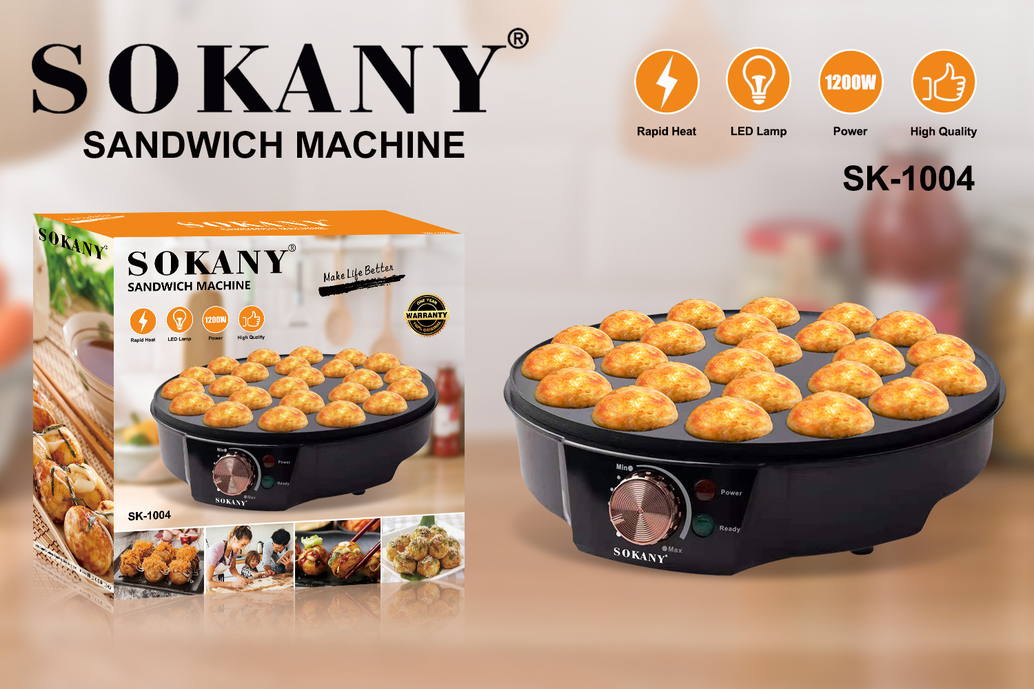 Cross-border SOKANY1004 SANDWICH MACHINE, Home breakfast machine, Pancake bread Machine, Sandwich Machine pic 5