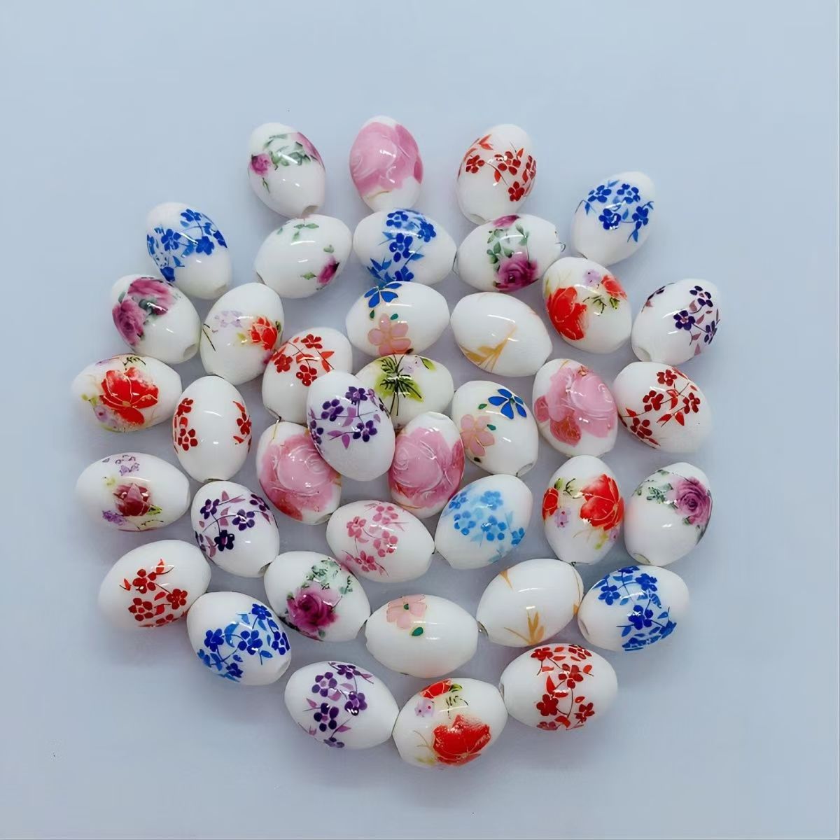 Simple and colorful ceramic pearlescent surface fish five-petal flower beads scattered beads diy handcrafted beaded bracelet decoration accessories pic 24
